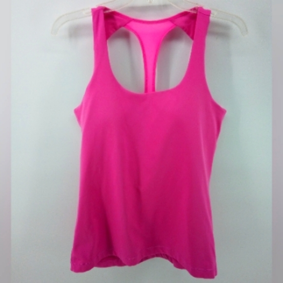 Under Armour Pink Sports Bra Tank Top Lightly Padded S Gym Running Workout - Picture 2 of 6